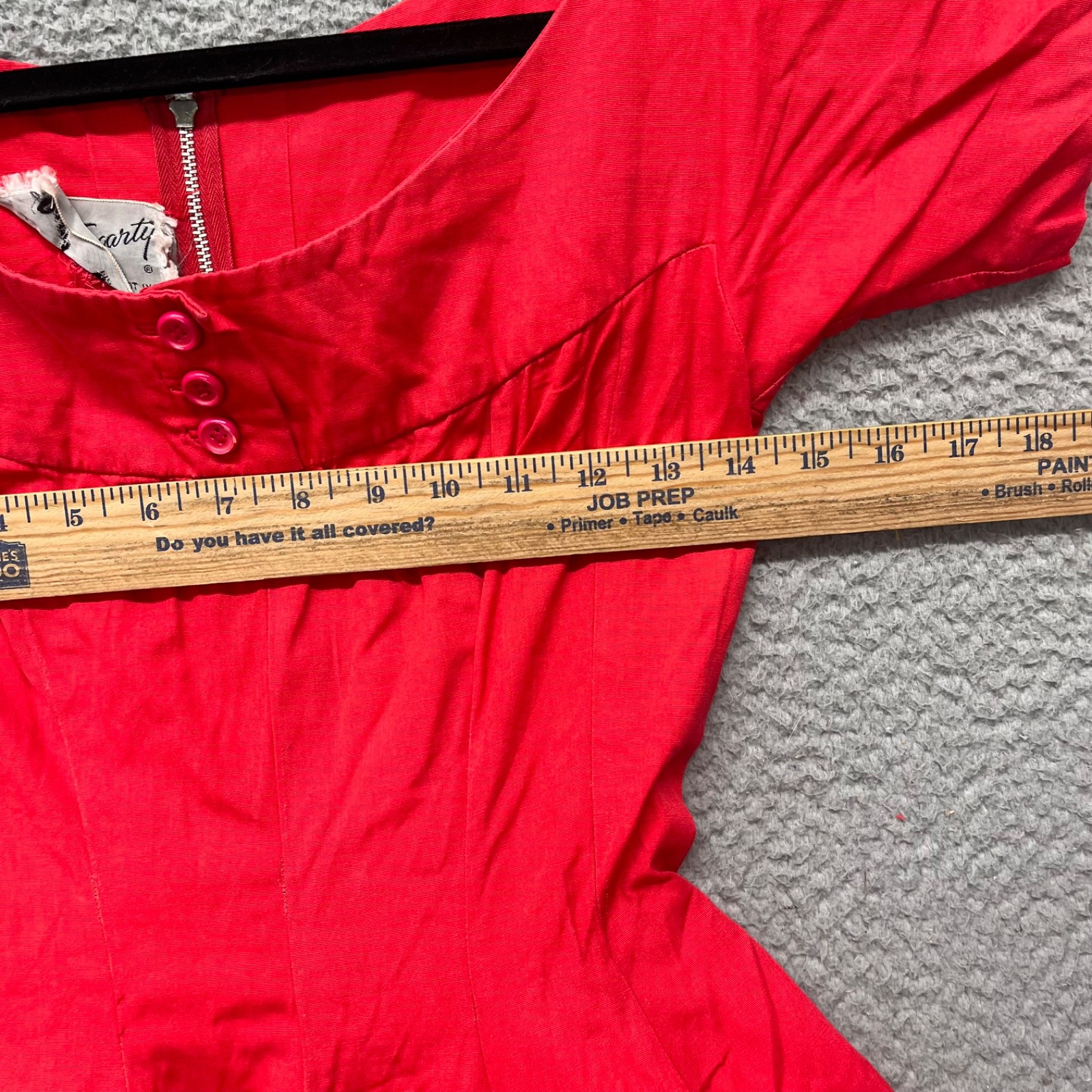 Vtg Anne Fogarty Dress Womens S Red Fit & Flare Midi Retro 60’s True Vintage