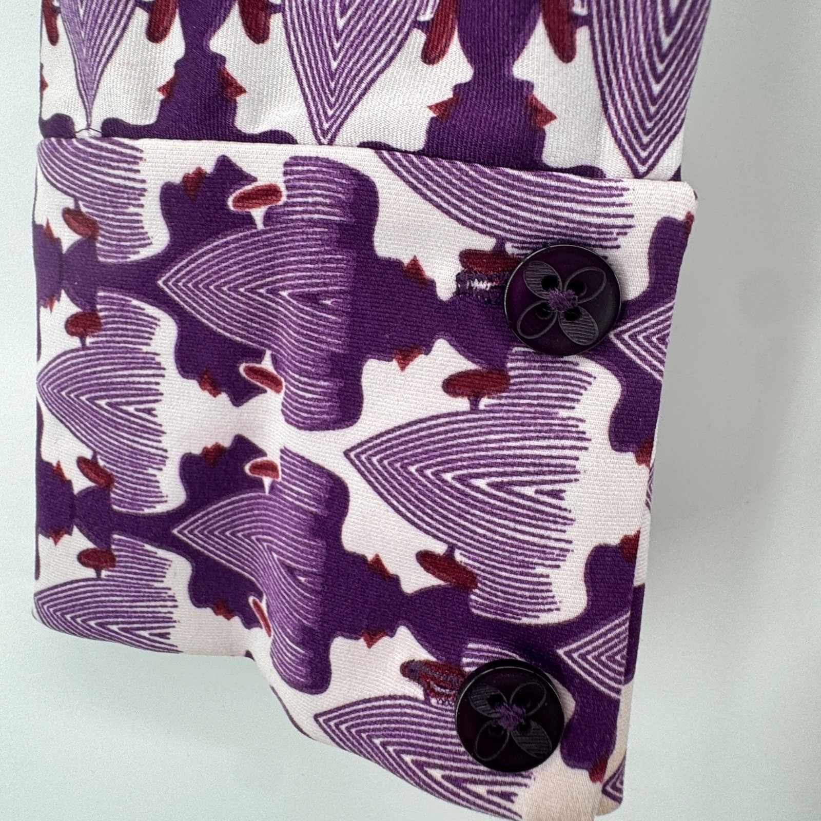 Original Penguin Purple Mod Silhouette Portrait Shirt Dress Medium Pop Art