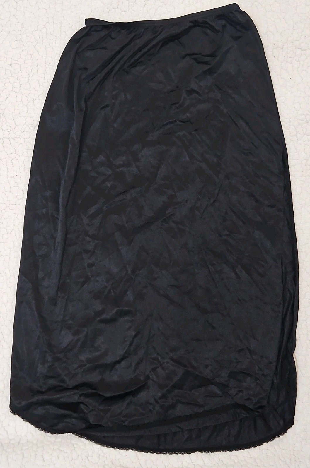 Vassarette Black Half Slip Lace Trim with Slit Womens Size 32 M/40 Style 11-121