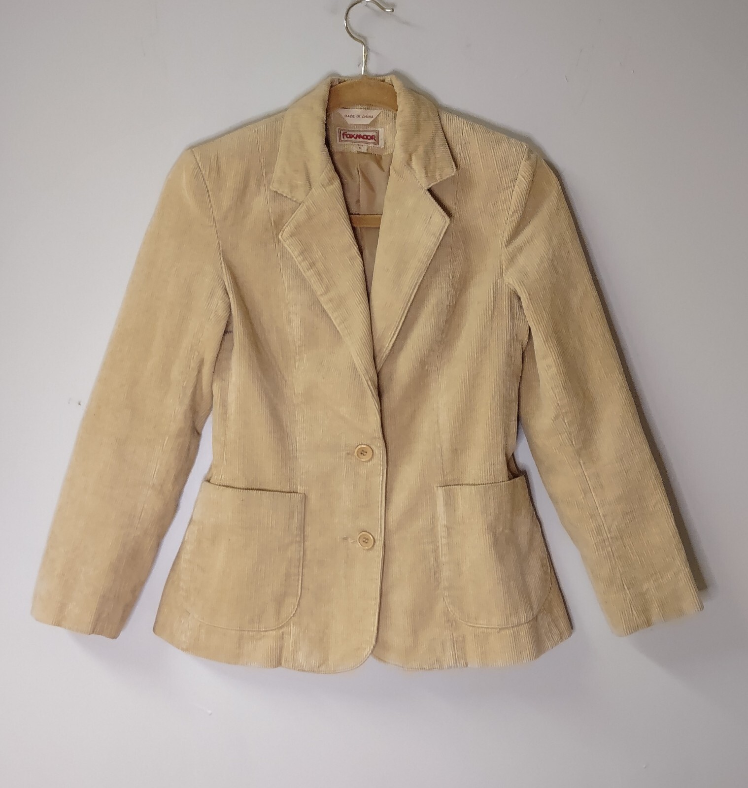 Vintage 70’s Foxmoor Tan Corduroy 2 Button Blazer Lined XS Junior