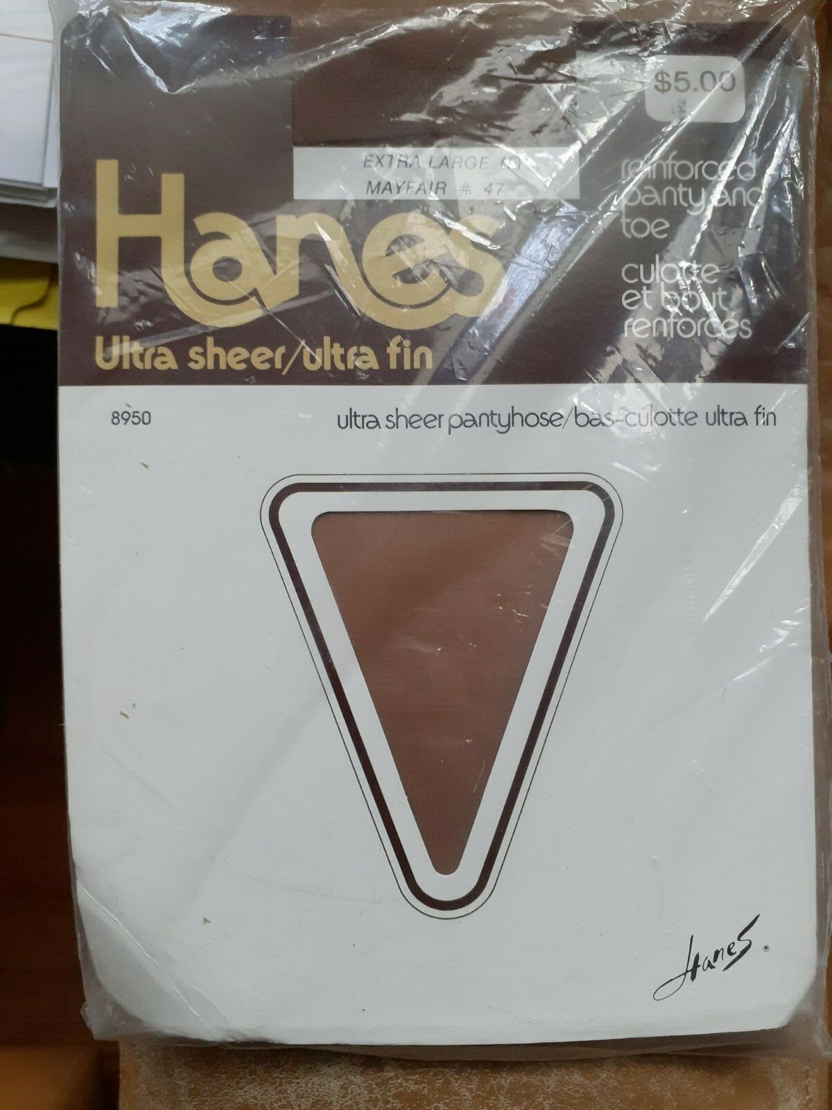 Vintage new NIP hanes sheer pantyhose size F mayfair nude natural