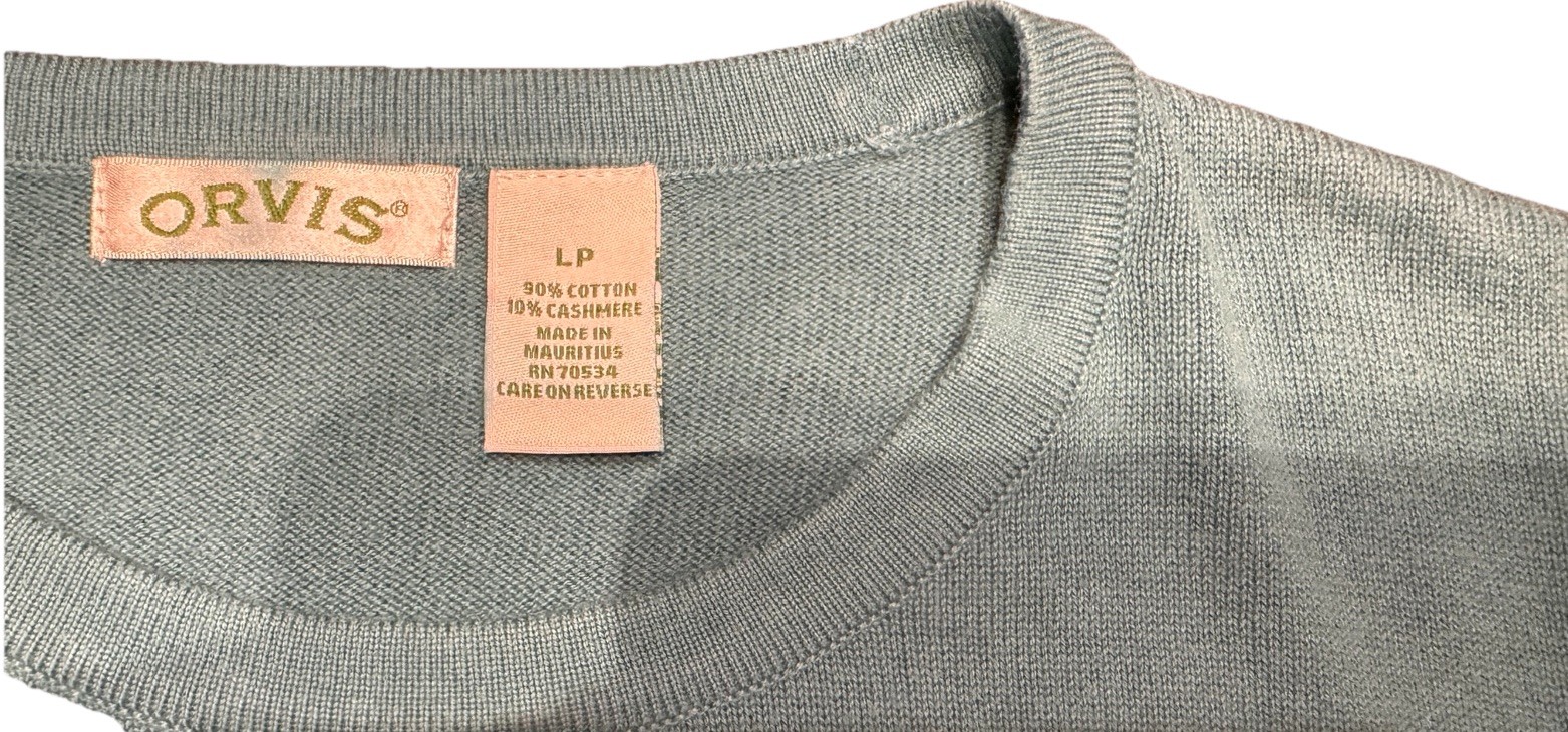 Orvis Vintage Pullover Women’s PM Crew Neck Sweater Cotton Cashmere EUC