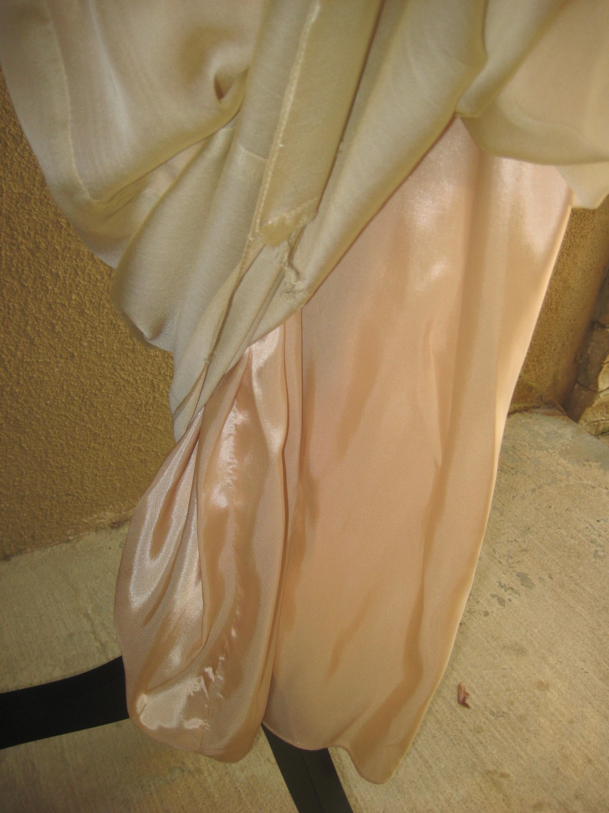 Vintage Michaelangelo gold thread metallic 2 pc cardigan sleeveless long gown 12