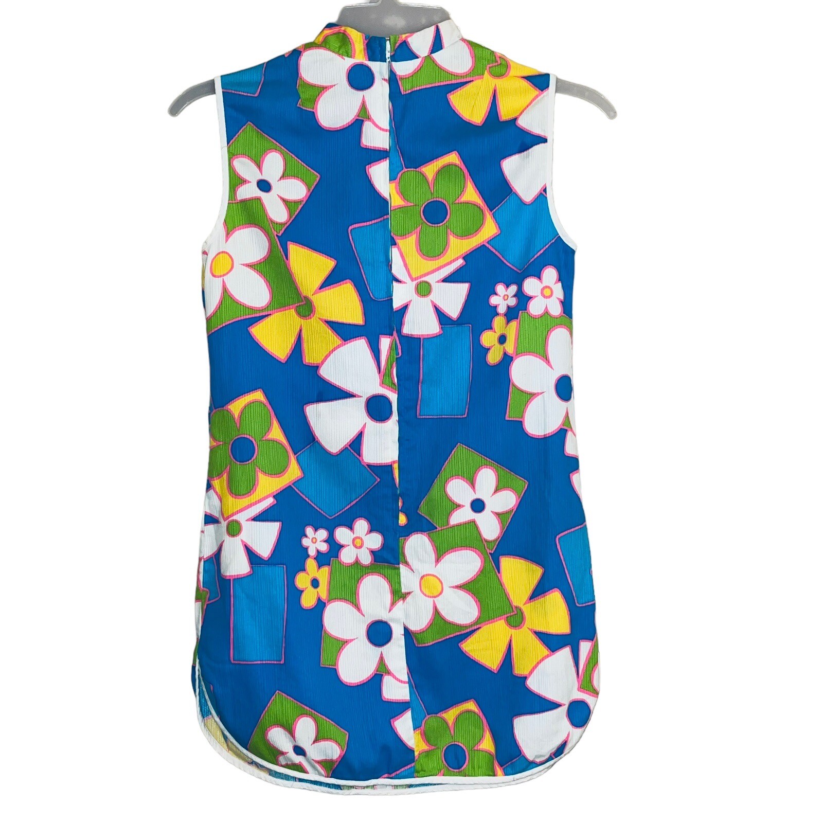 Liberty House Hawaii Vintage Floral Mini Dress XS Bold Cruise Glam Luxury Mod