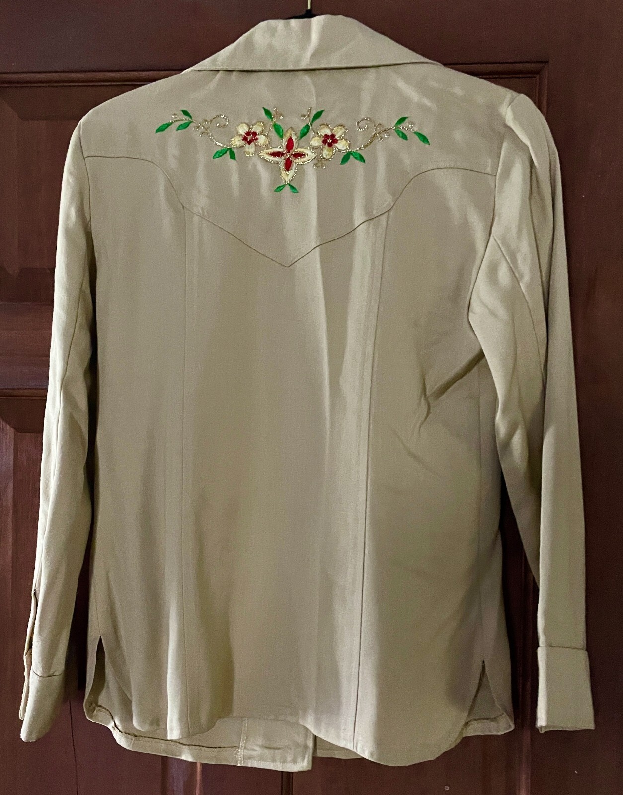 Vintage Late 1970s Embroidered Pant Suit Set – size 10
