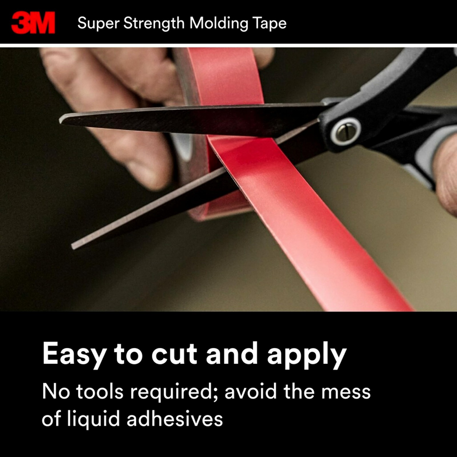 3M Super Strength Molding Tape 03616 7/8in x 15ft Heavy Duty Double-Sided Automo
