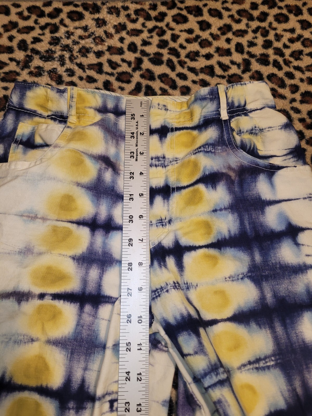 Vintage Tie Dye Xtrovert 60s 70s 80s Pants Blue Yellow White