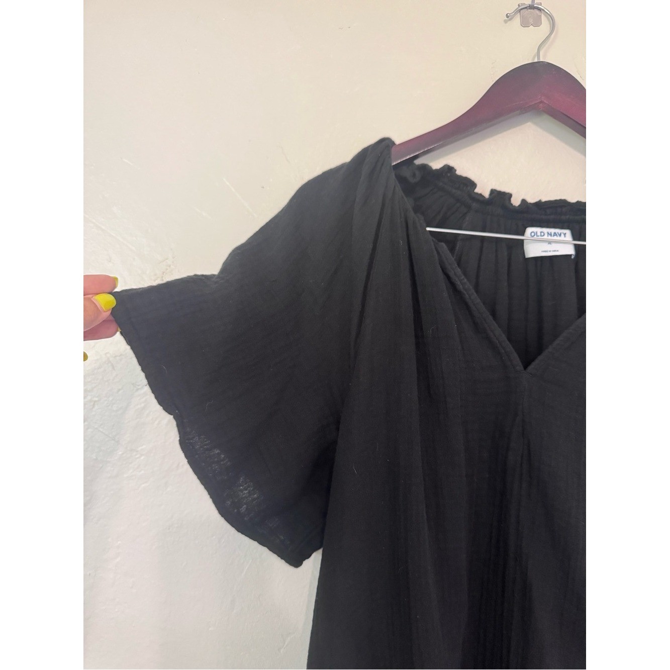 Women’s Black Dress Old Navy Gauzy Lightweight Size XL Boho Cottagecore