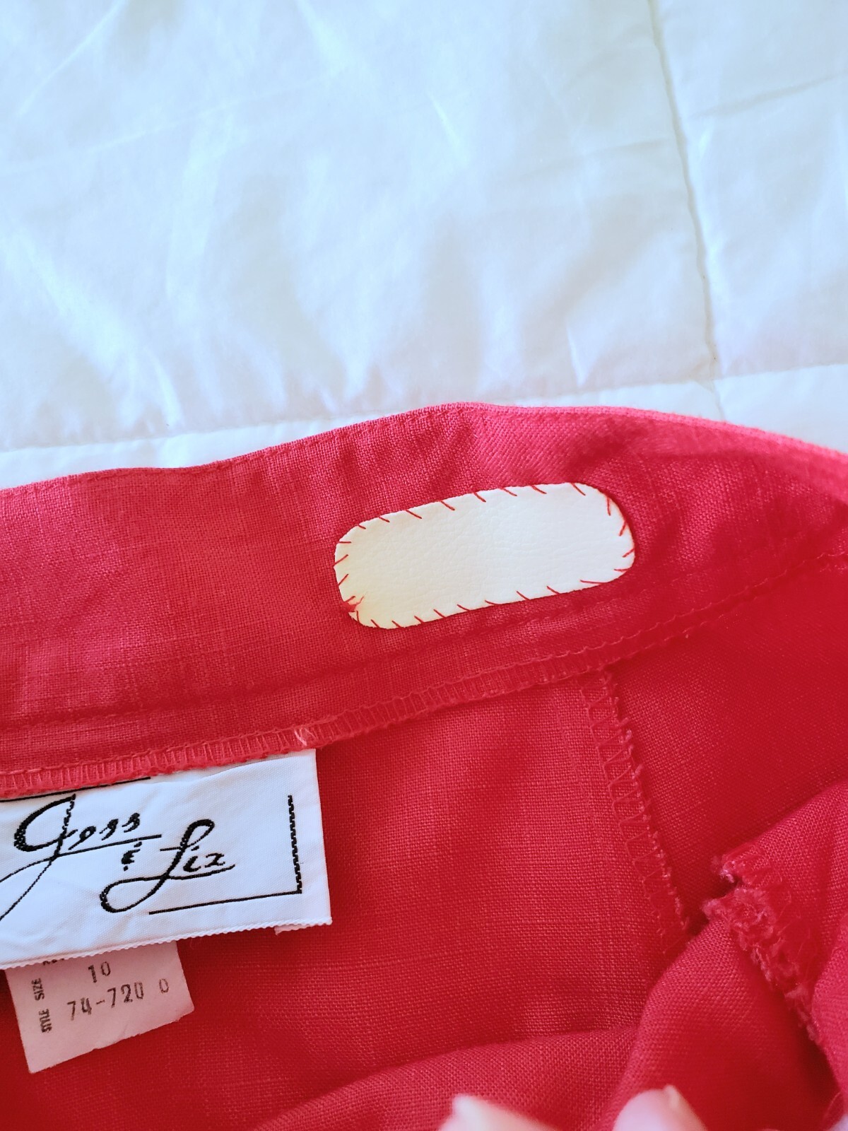 Vintage Jess & Liz Coral Red Trumpet Gored Linen-look Midi Skirt 4? 6?