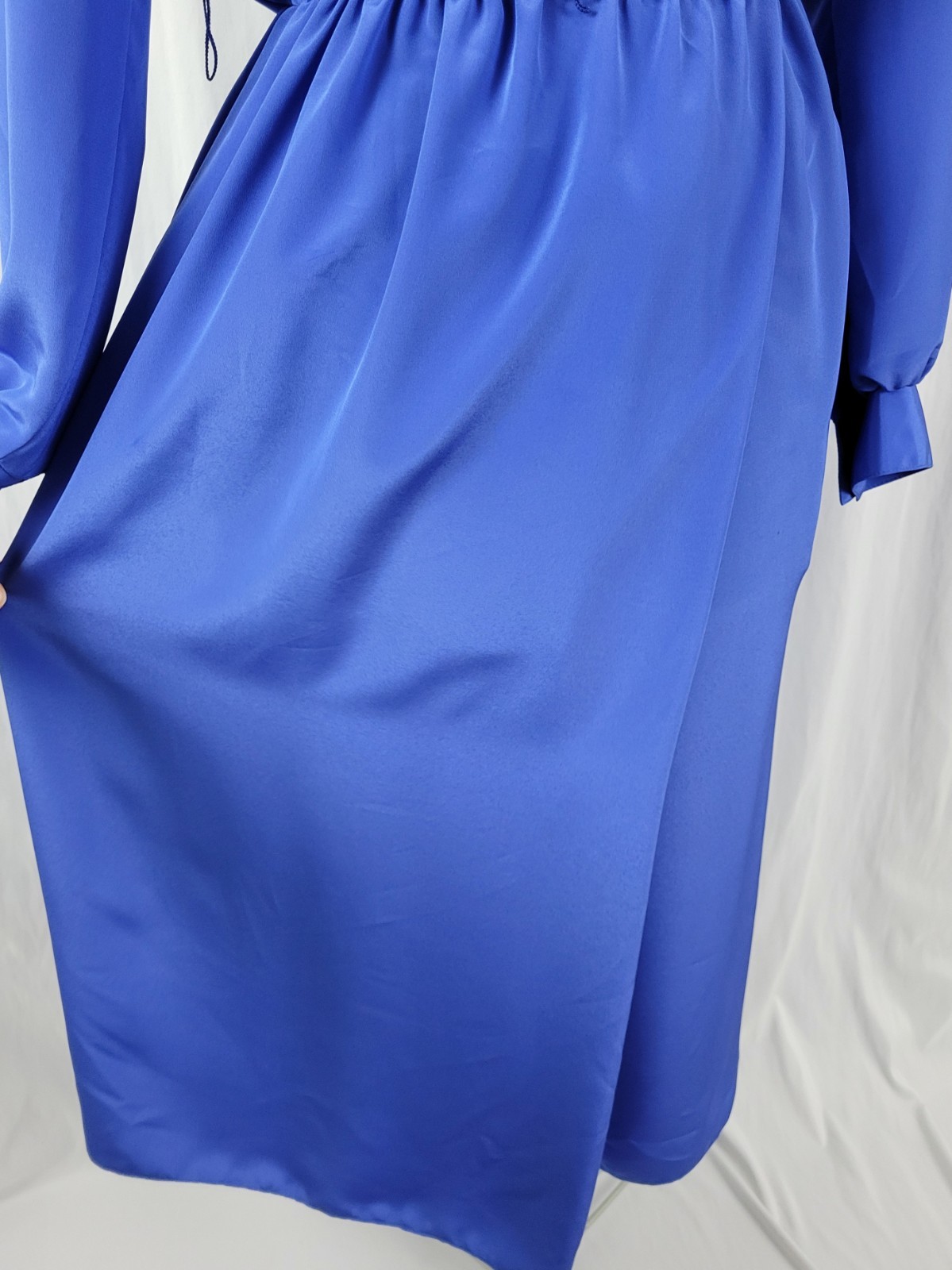 Vintage Caron Blue Wrap Bodice Collared Dress Size Small?