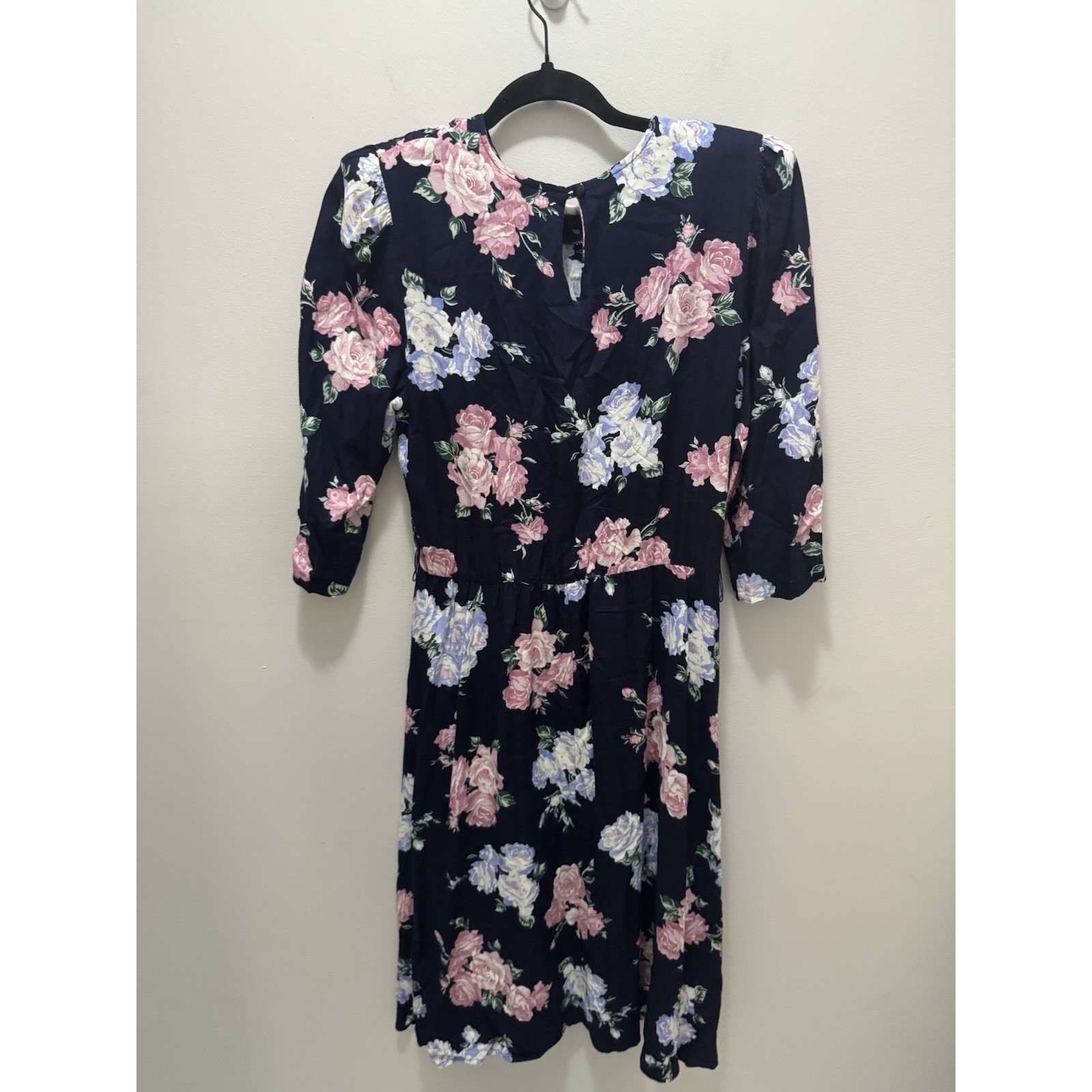Vintage tabby of california Midi Navy Floral Size 8 Made In USA