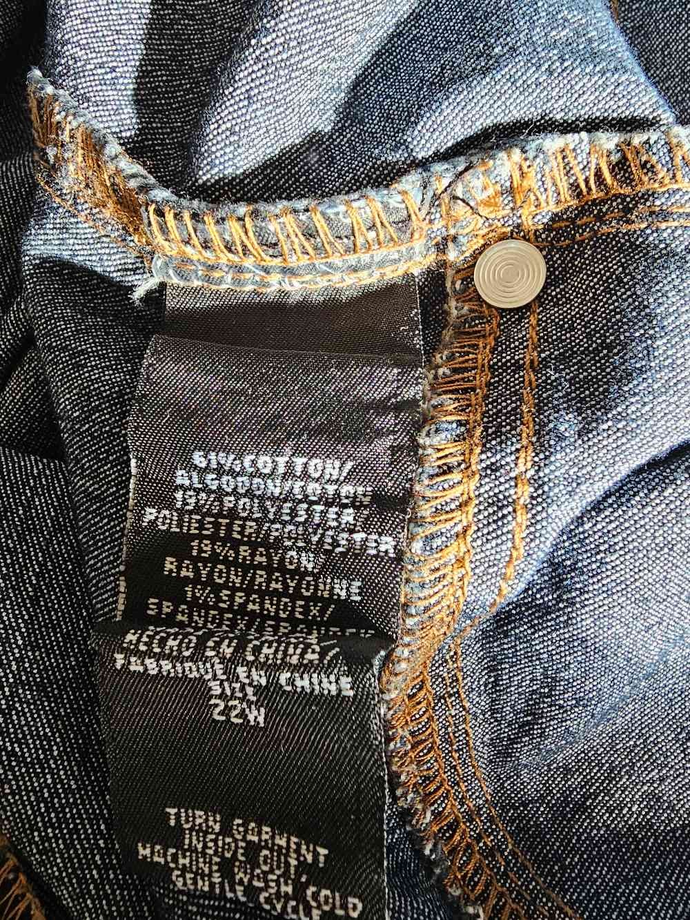 1822 Denim Women Plus 22W Dark Wash Skinny High Rise Stretch Jeans