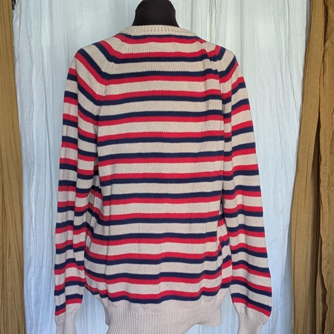 VTG 80s Lands End 100% Cotton Striped Raglan Sailing Sweater Unisex – see notes