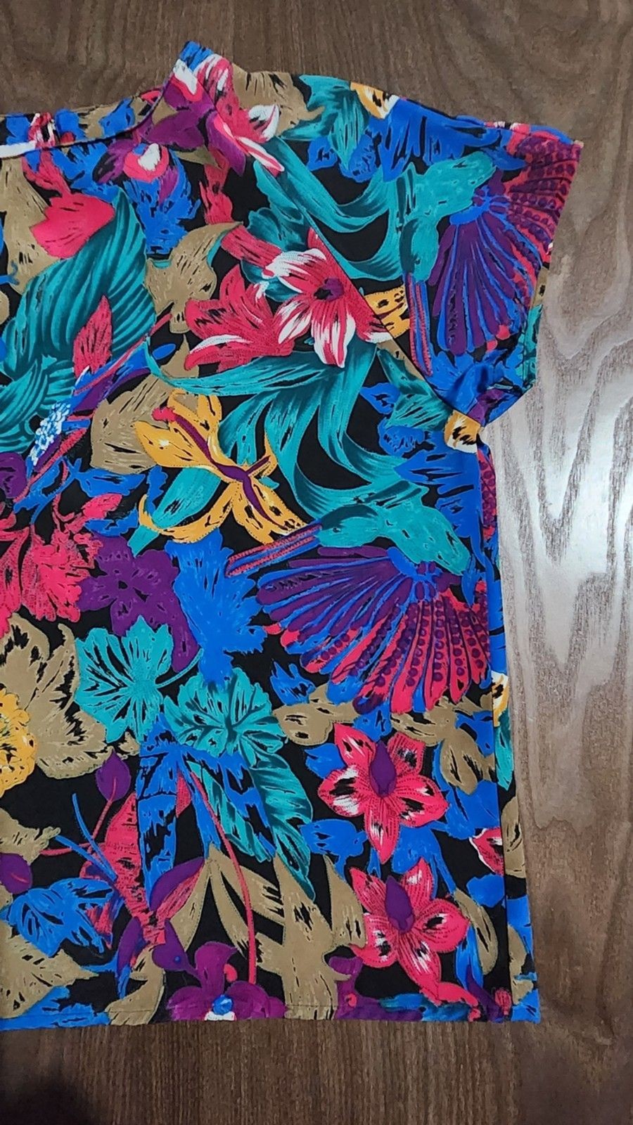 Vintage blouse, size M Impressions of California floral blue/pink Multicolo