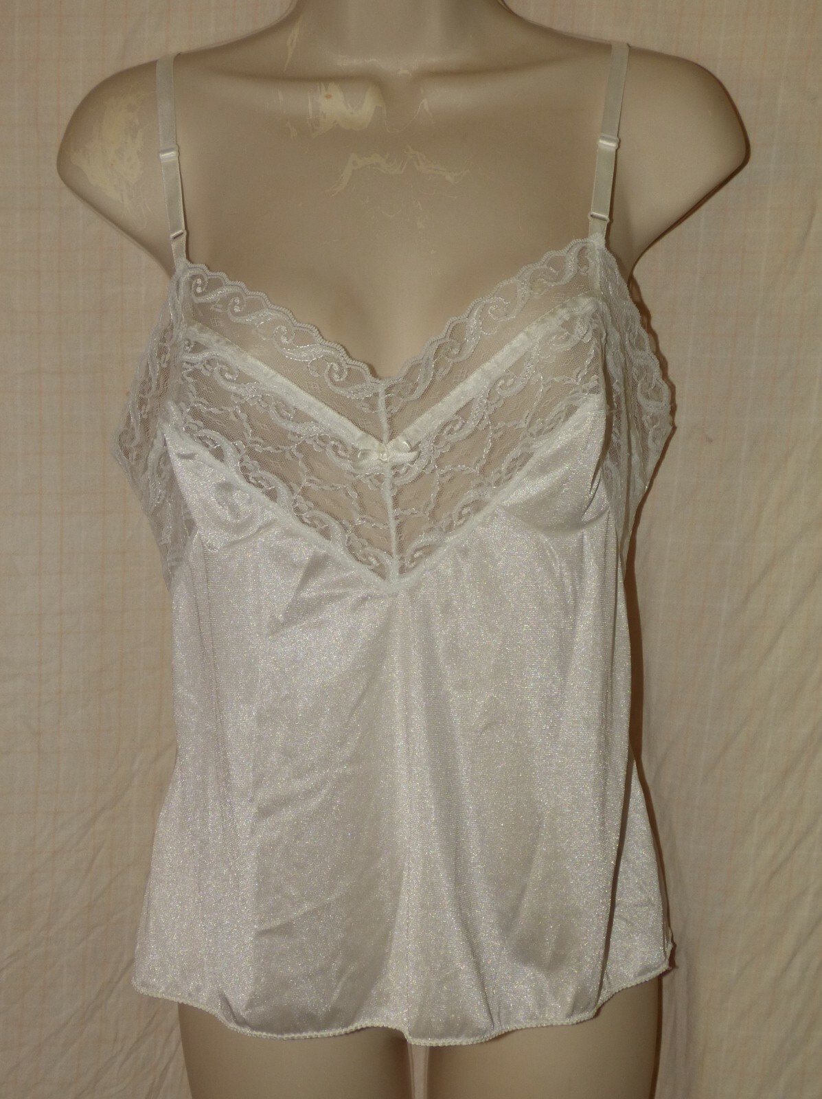 Women’s Vintage Vassarette White Camisole Made in USA Size 36