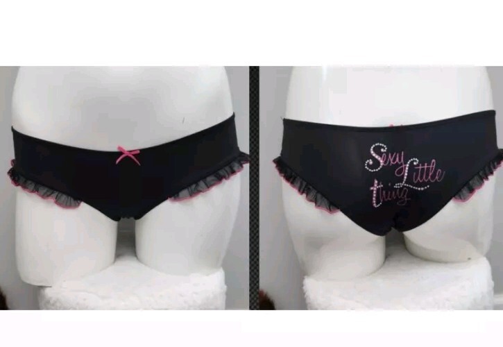 Vtg Victoria’s Secret Sexy Little Things Rhinestone Glitter Ruffled Panties! S