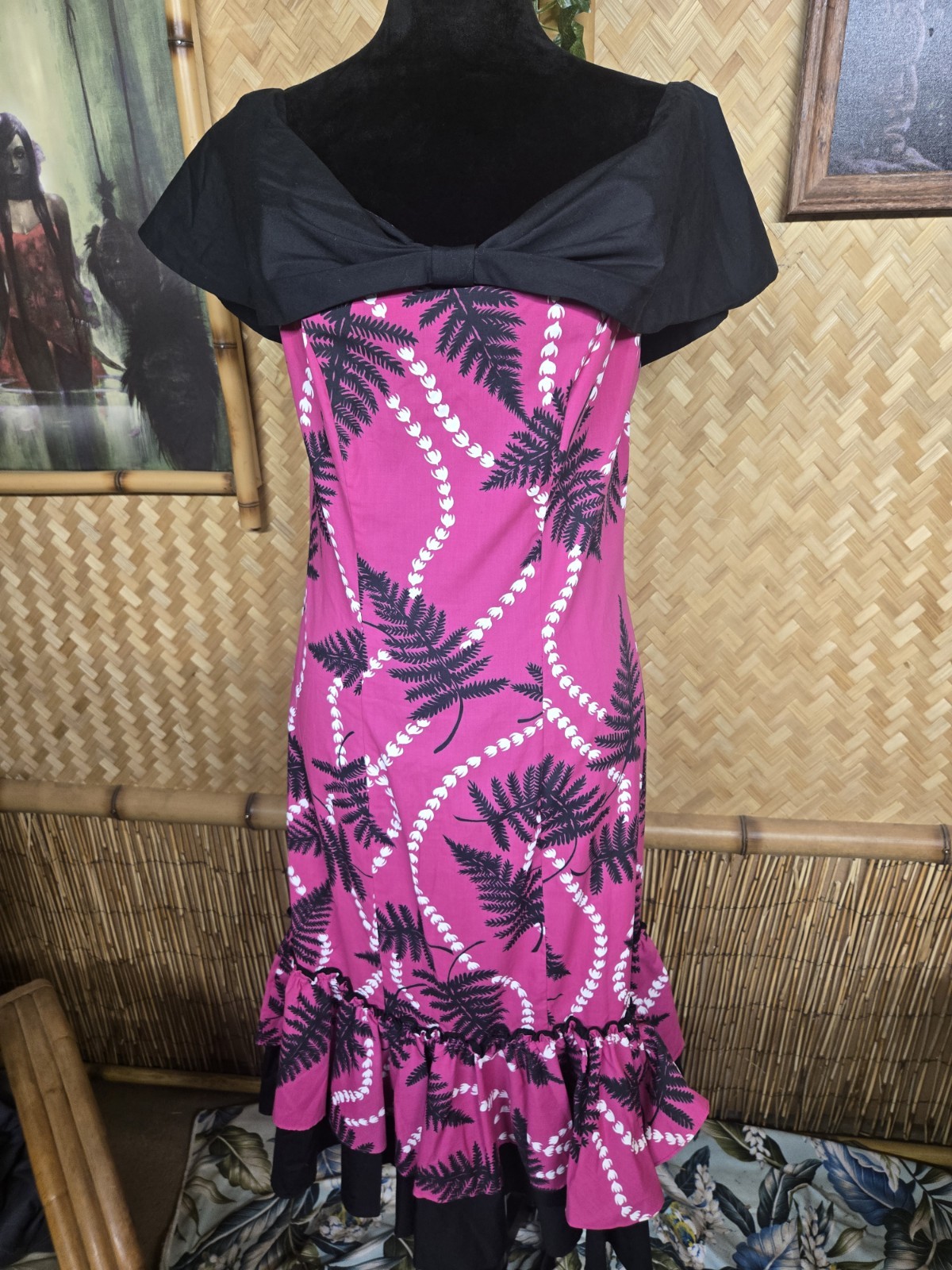 Vintage Naupaka Hawaiian Muumuu Aloha Dress w1135