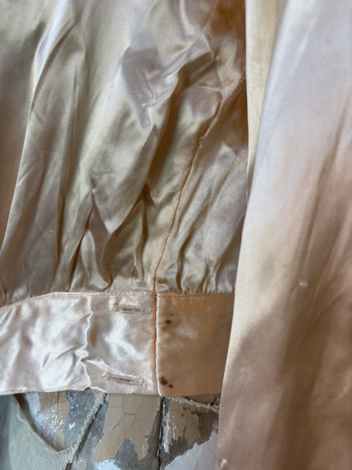 Antique Edwardian Victorian Women’s Peach Pink Satin Shirt Top