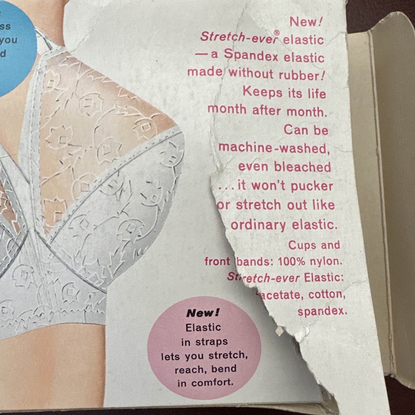 Vintage 1963 Playtex Living Bra 32B NOS Pin Up Retro Feminine Curvy NIB Lingerie