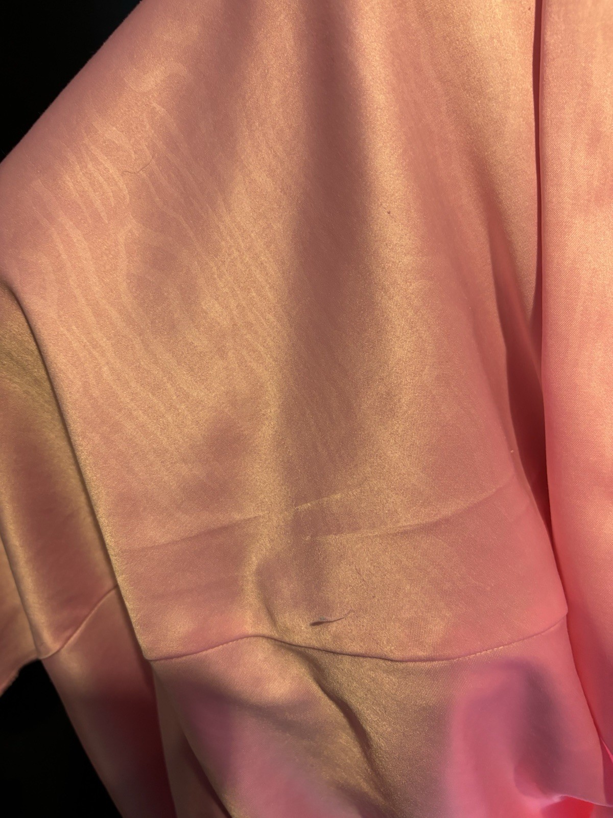 Vtg Satin Soft Pink Anastasia w Strips in gown Nightgown Negligee Gown w Lace