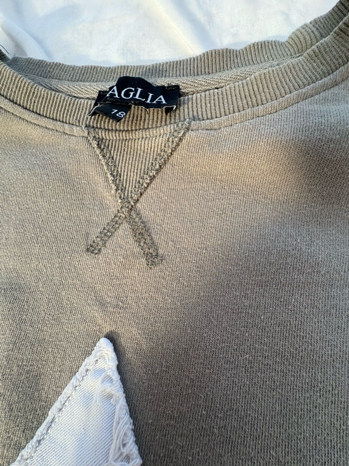 Ladies Sweater , MAGLIA, Vintage Size 18, 100% Cotton , Green/Star & Elbow Pads