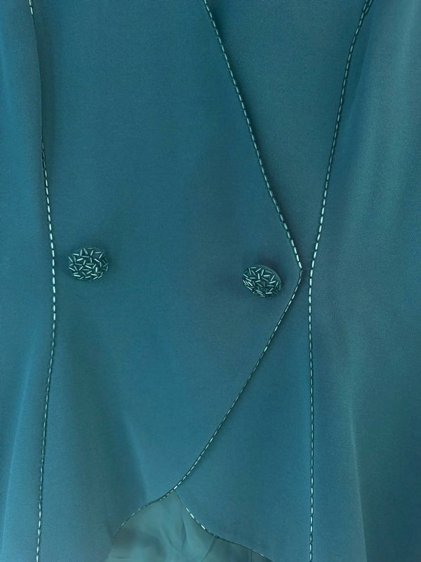 Vintage Beaded Emerald Skirt Suit & Shoes – 80s/90s Style – Costume TV Theater