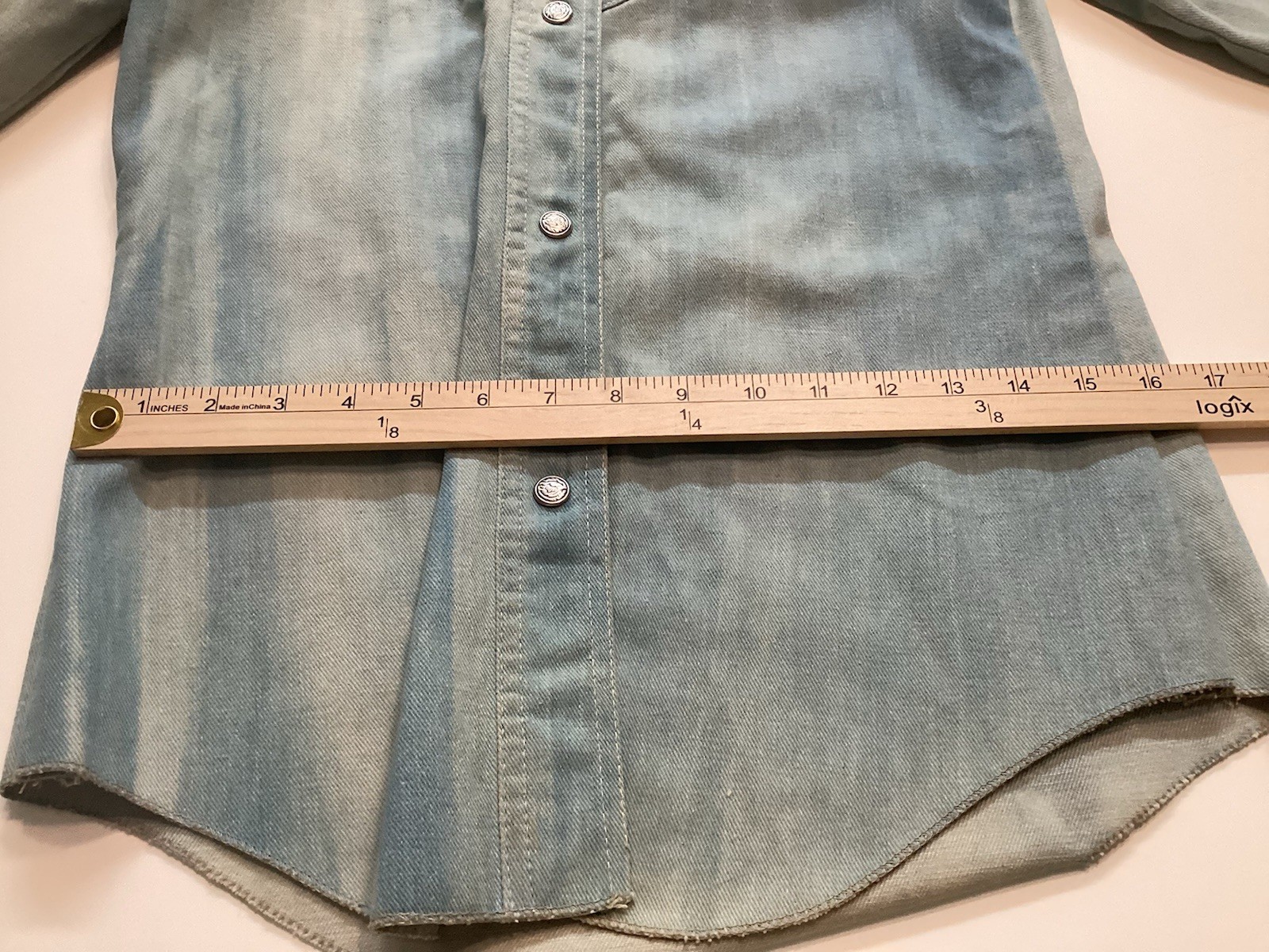 Vtg Hand Embroidered Snap Front Jean Jacket, 1972