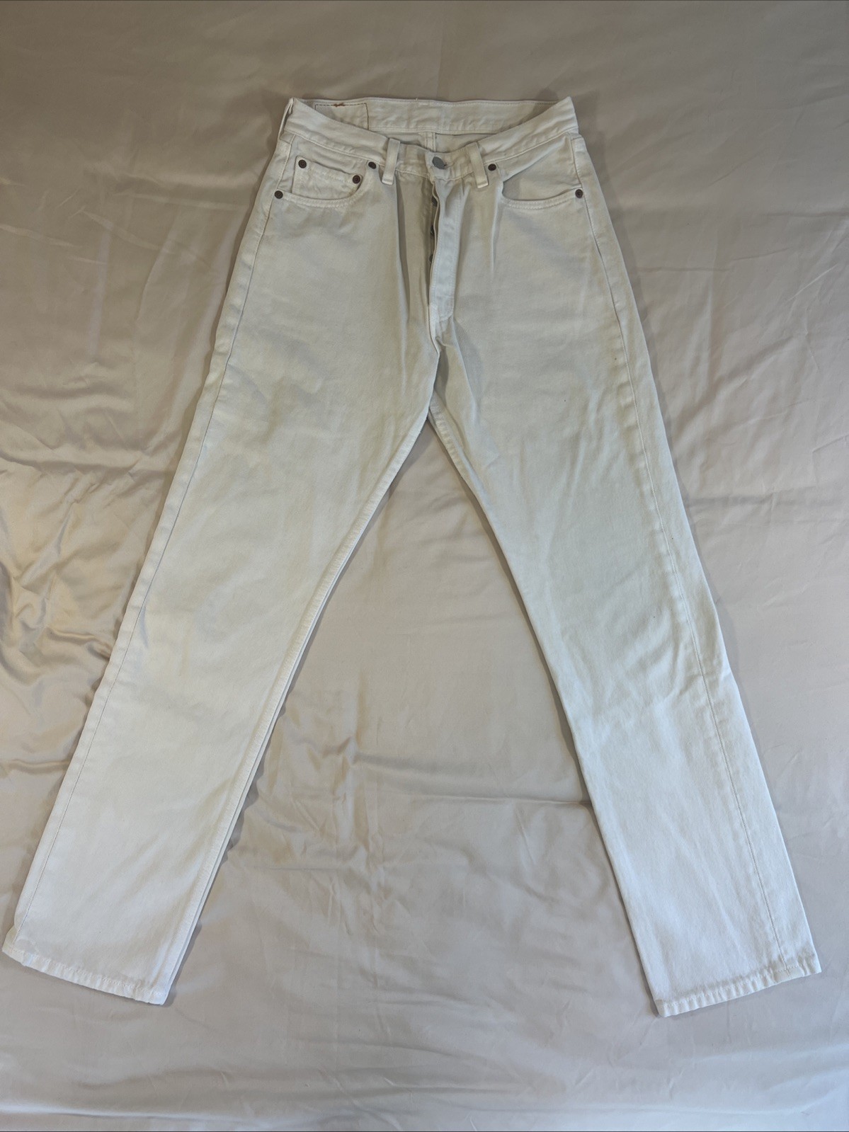 Women’s Levi’s 501 Jeans, Button Fly, White Denim And Made In The USA!!!