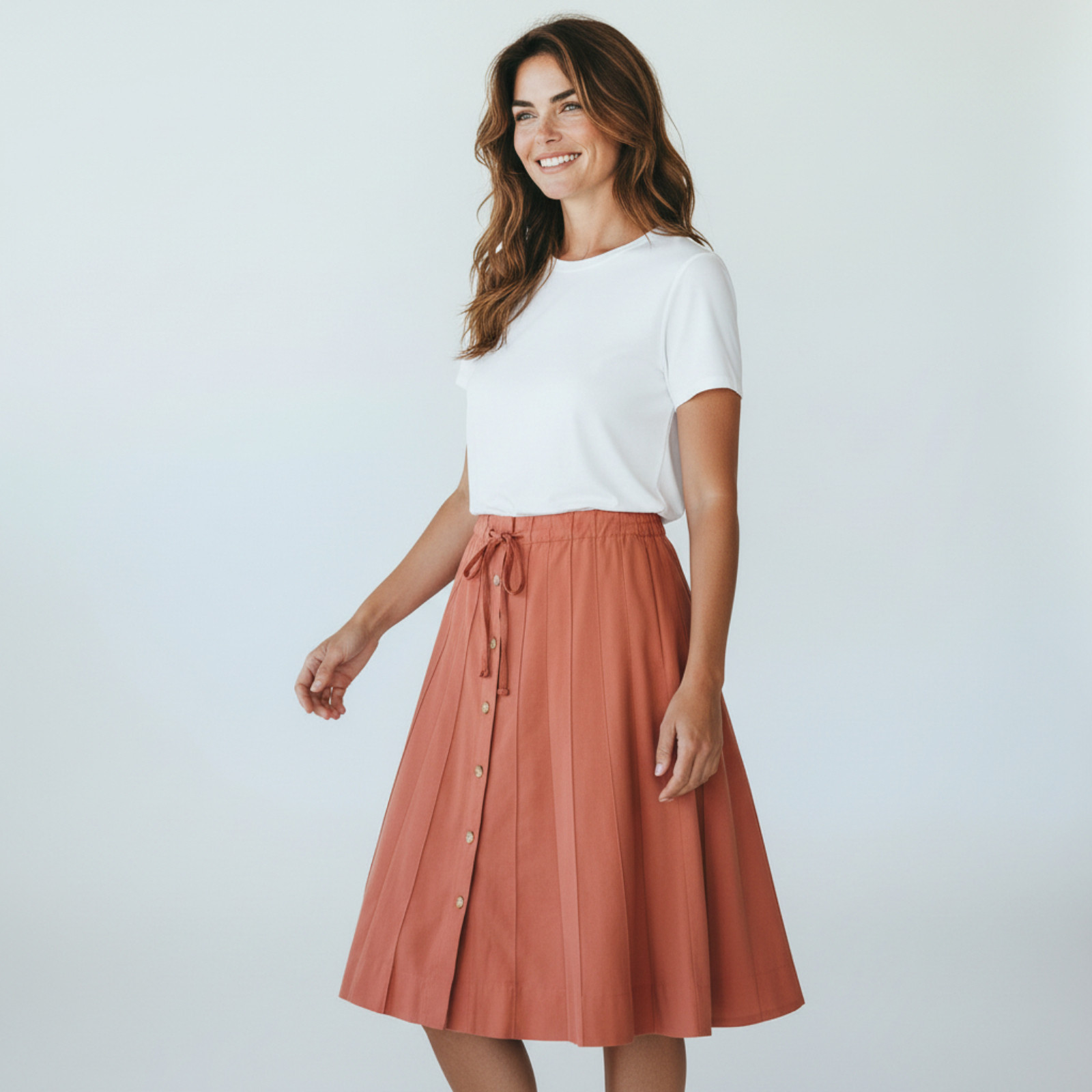 Vintage 60s-70s Joyce Jaguar A-Line Skirt Union Made Button Front 7/8