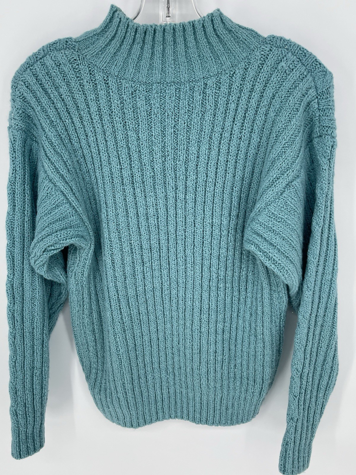 Vintage Sweater Blue Chunky Knit Mock Neck Sz Small Partners Mervyns Womens