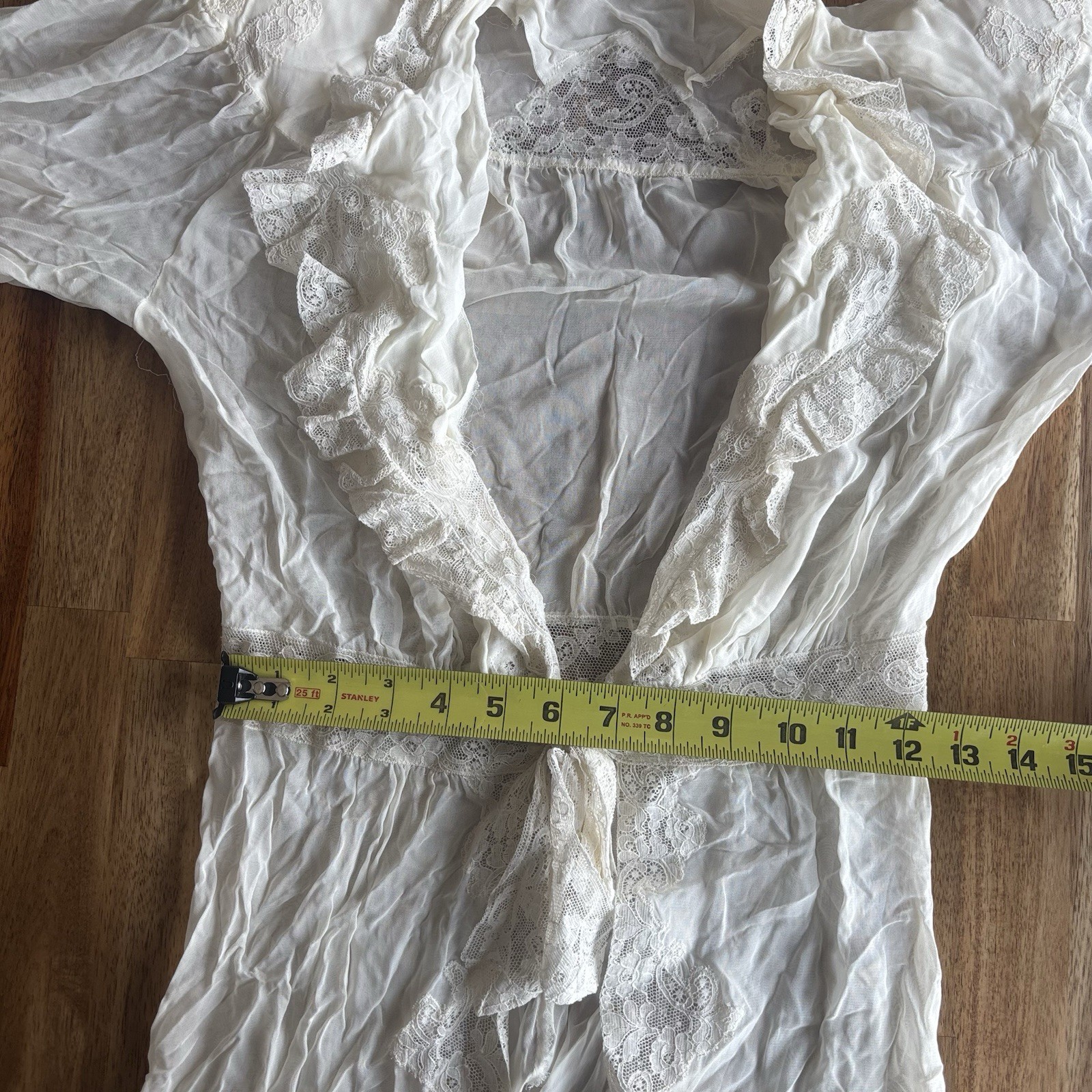 Vintage Edwardian Sheer Nightgown Lace Robe Ethereal Victorian Sheer FLAWS~AS IS