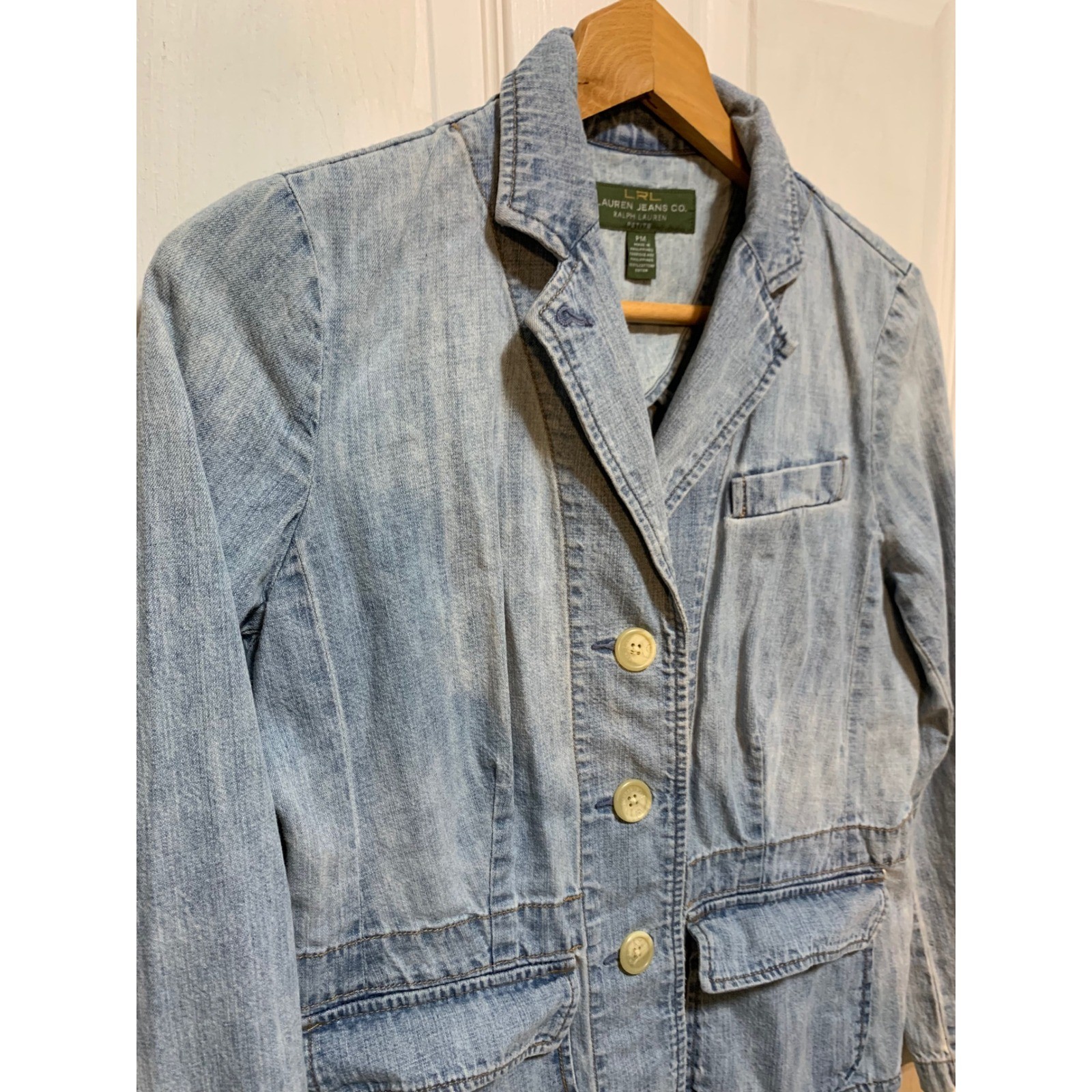 VTG Lauren Jeans Co. Ralph Lauren cotton denim blazer Jacket PM boho cottagecore