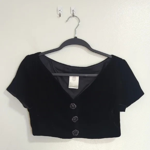 Vintage Watters & Watters Velvet Evening Shrug Top Piece | Size 6