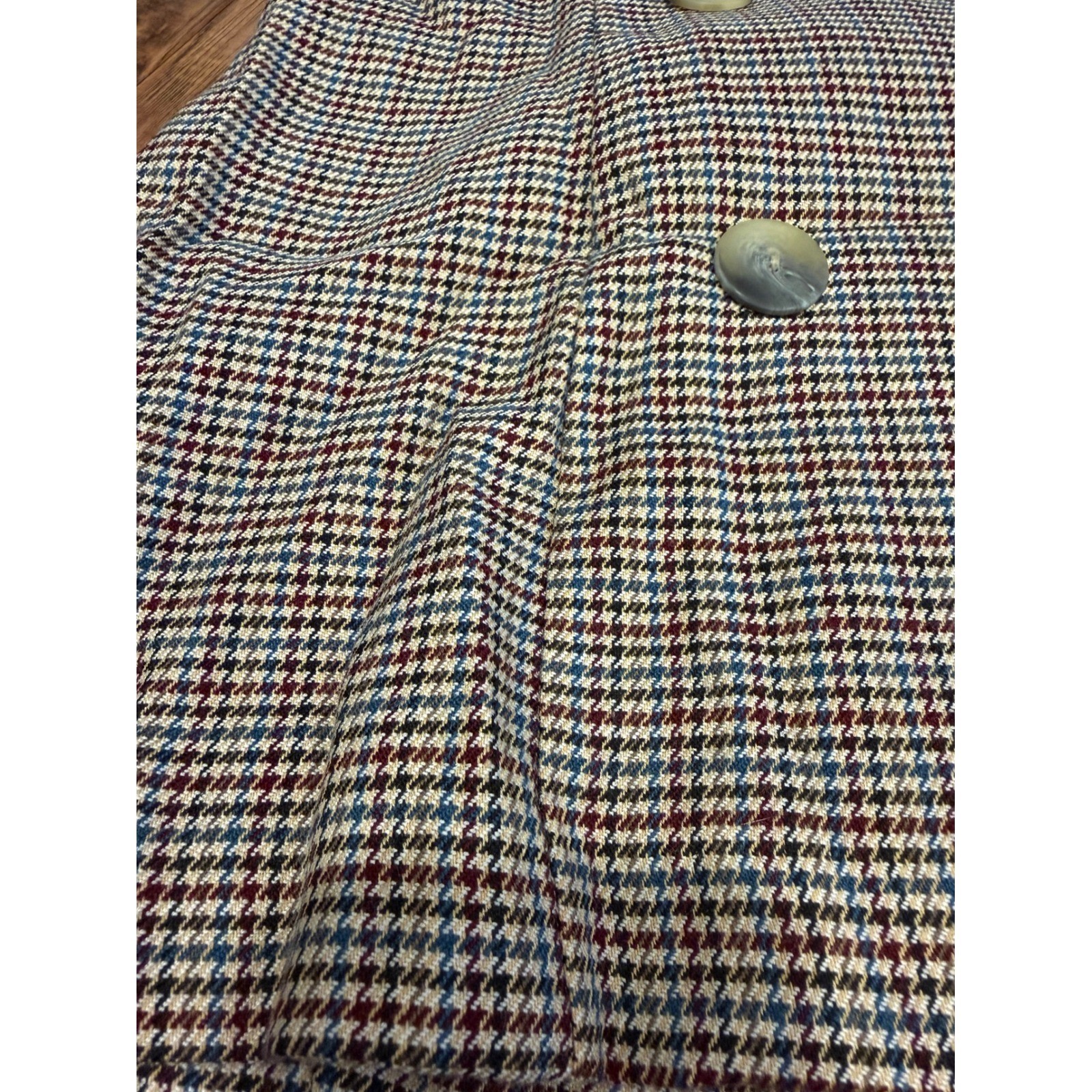 Vintage Alyn Paige Houndstooth Sleeveless Blazer Vest Multicolor Size 5/6 Formal