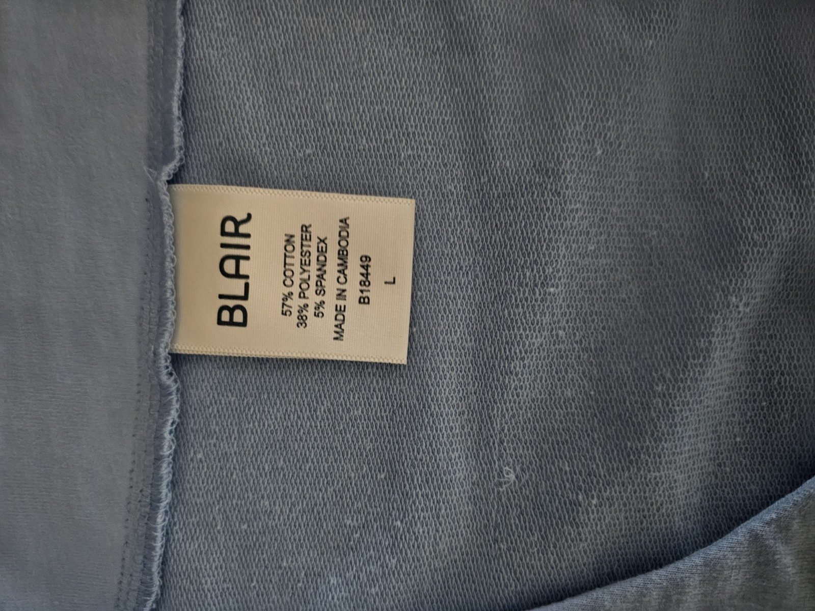 Blair Night Robe Large Blue Zipper Short Sleeve Pockets Vtg