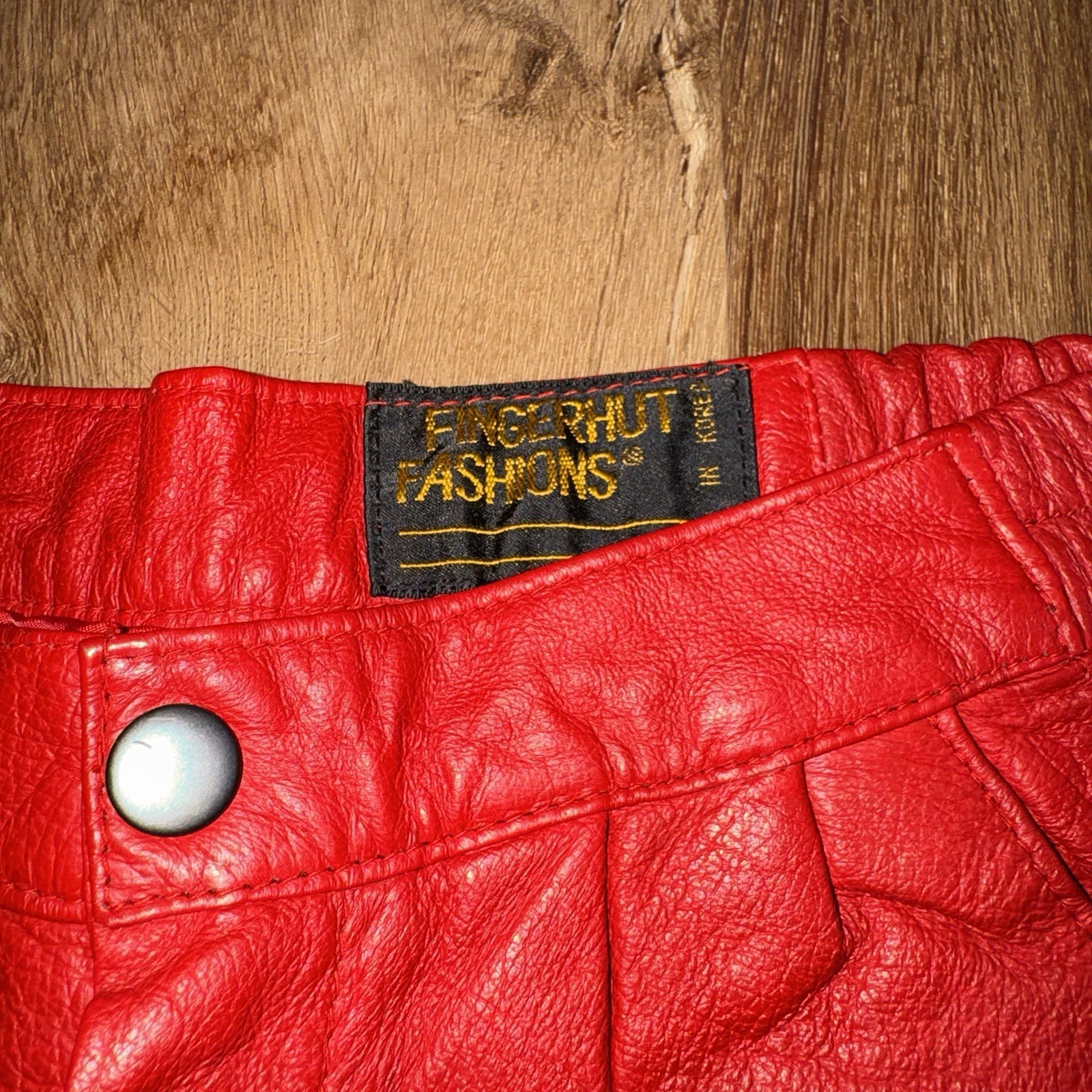 Vintage Leather Pants Womens 10 Red 1980s Rocker Grunge New Wave 80s 30 x 29