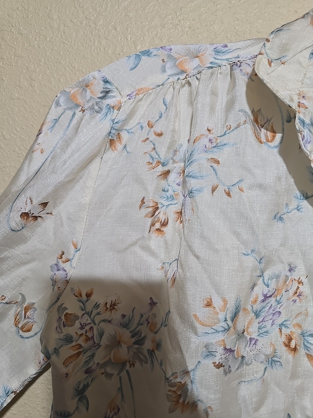 Vtg Langtry Floral Button Down Long Sleeve Preppy Coquette Top Womans Small