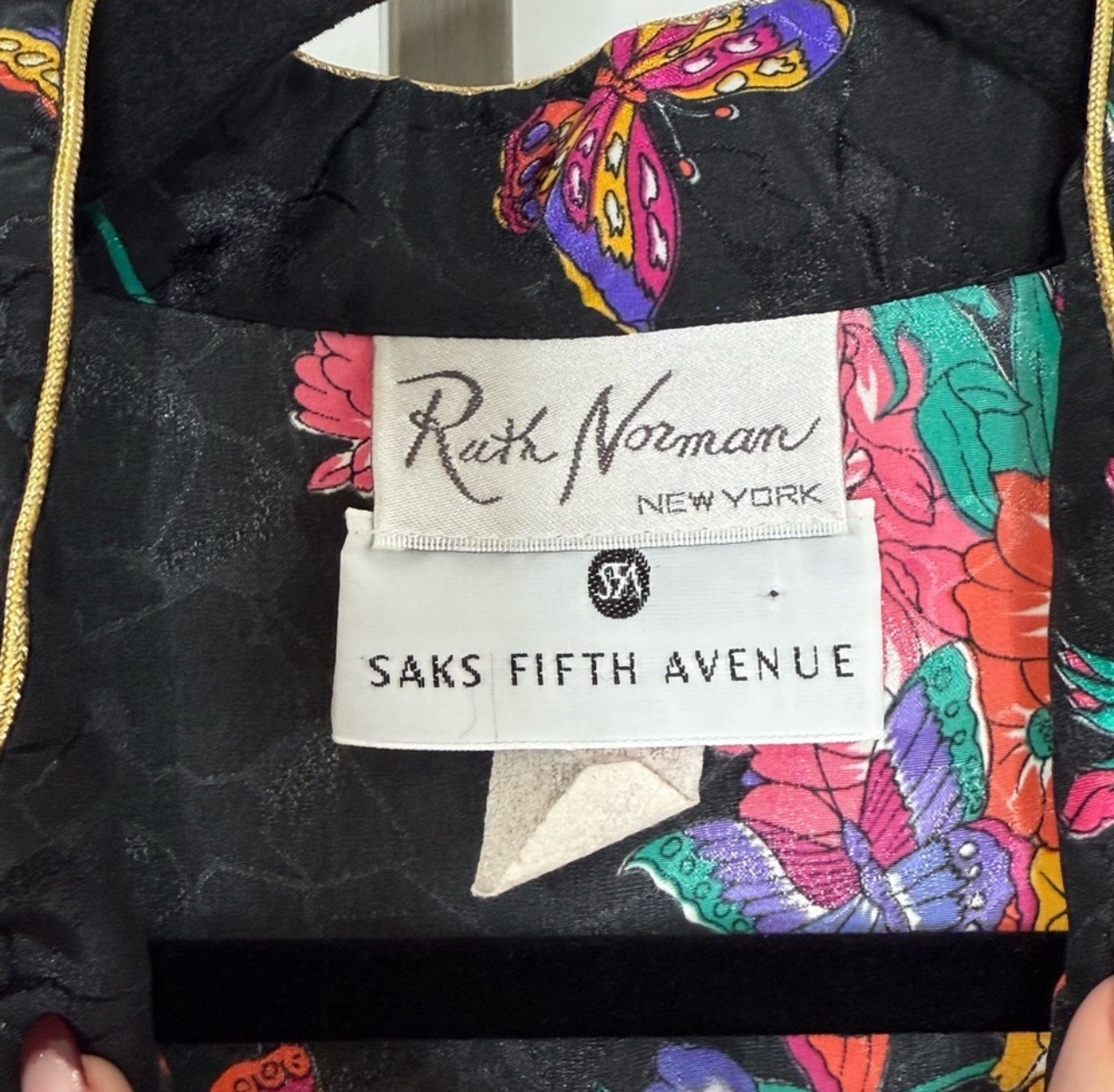 Rare Vintage 80s Ruth Norman SAKS FIFTH AVENUE CAFTAN MAXI DRESS MUMU USA MADE