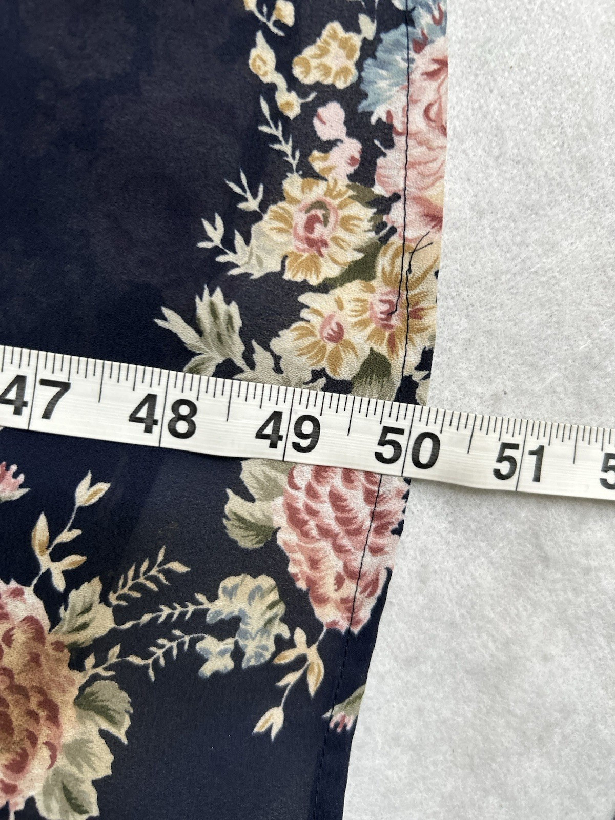 Vtg 90s CDC Womens Dress Sz 8 Navy Blue Floral Midi Button Front Cottagecore
