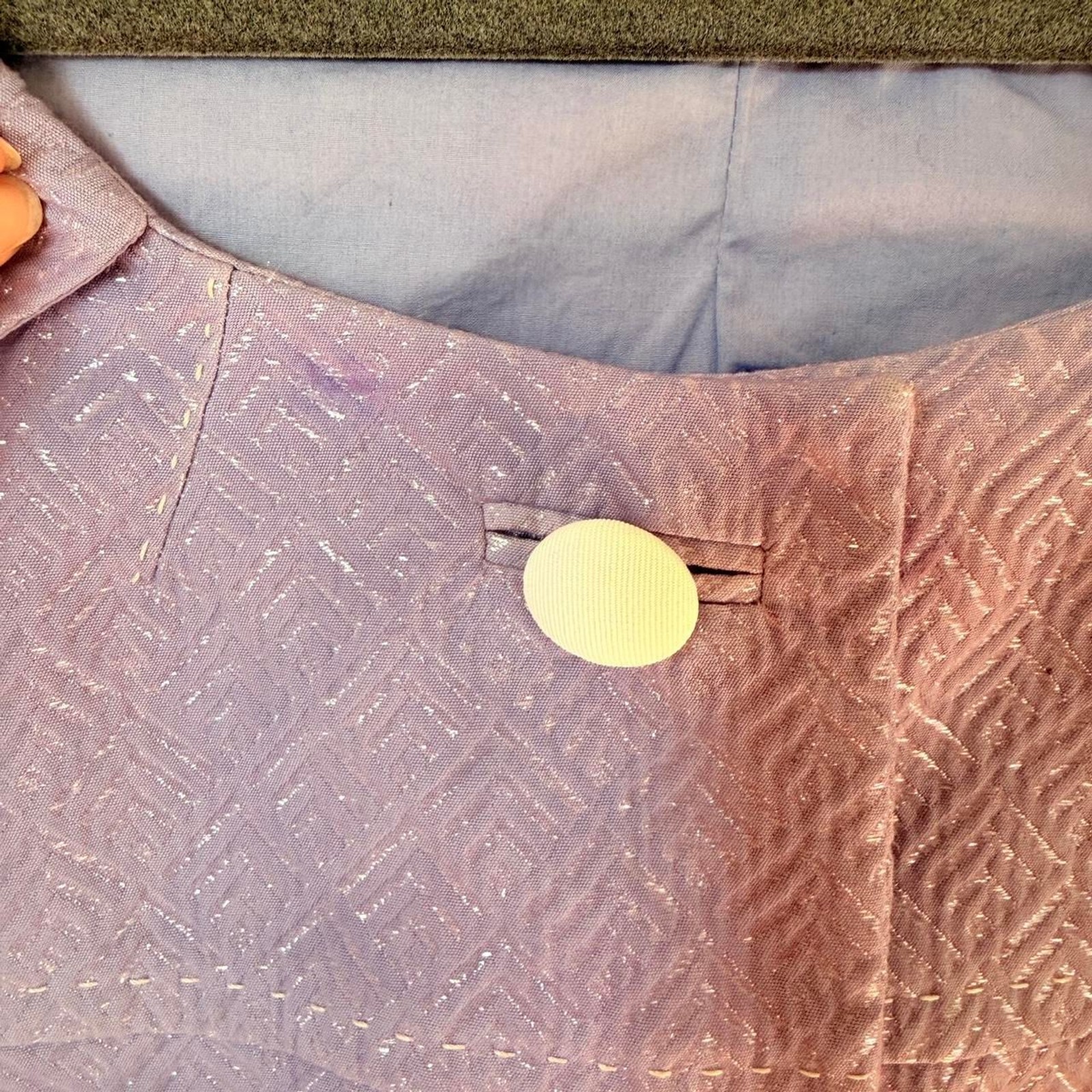 Vintage 60s Retro Cropped Button Up Blouse Jacket with Collar and Pocket