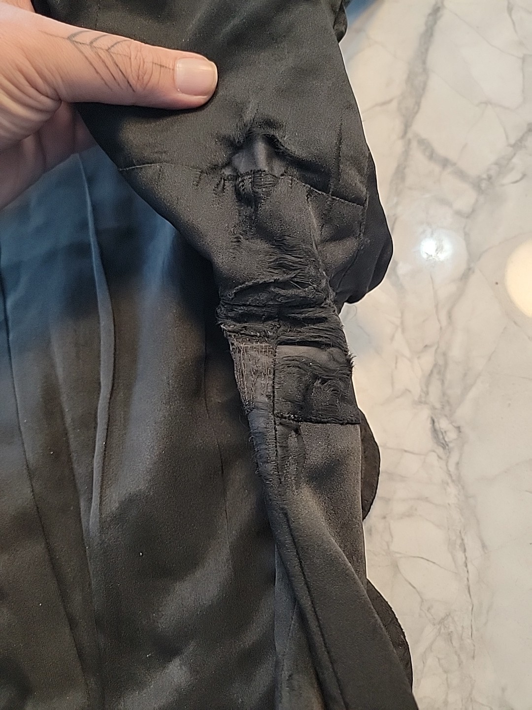 C 1870’S BLACK SILK SATIN BODICE W HANDMADE LACE EDGING Edwardian Victorian OG