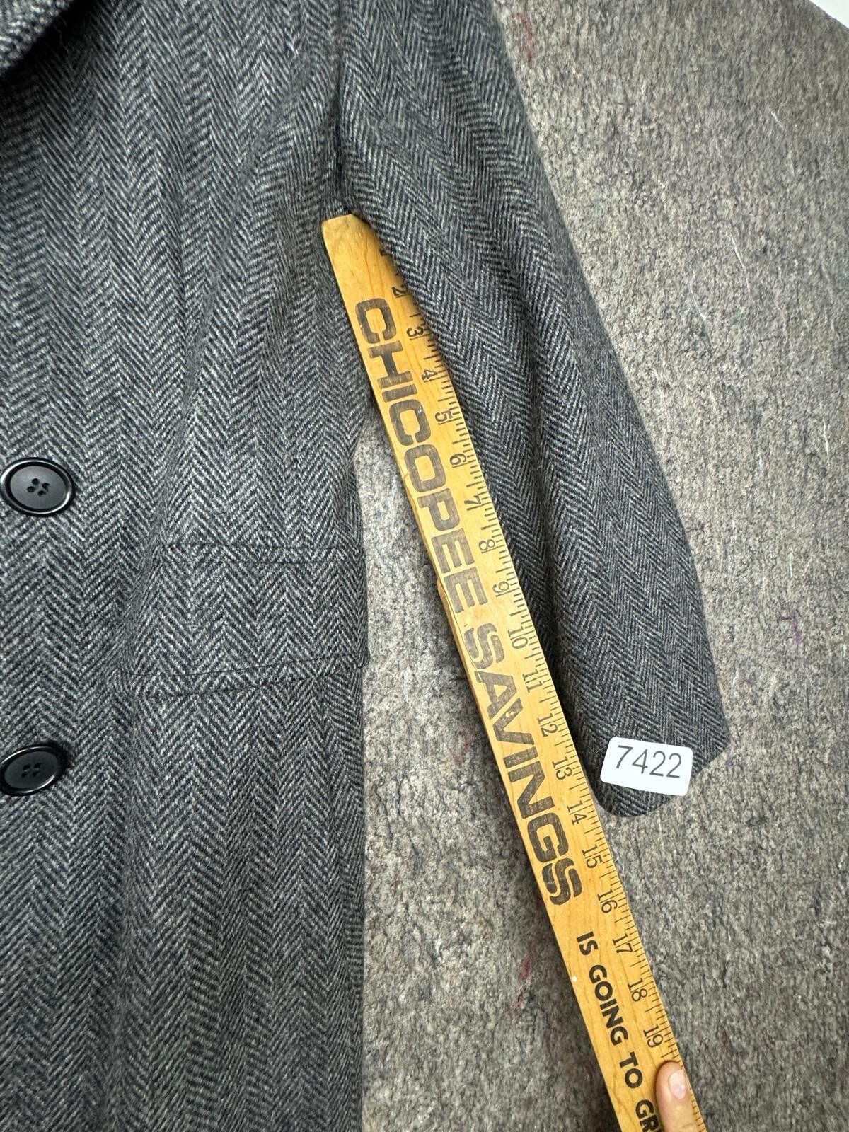 Vintage Loring Hockanum Coat Fabric by Forstmann Wool Gray Size M Made in USA