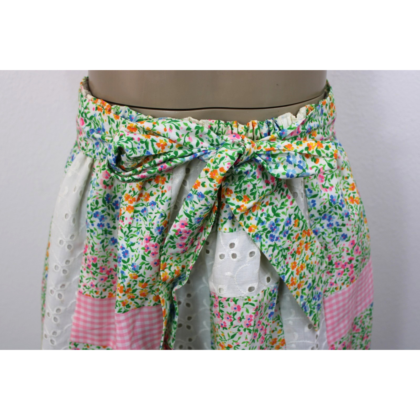 MR.HANK Vintage 60s 70s Patchwork MOD Boho Hippie Skirt Waist Stretch