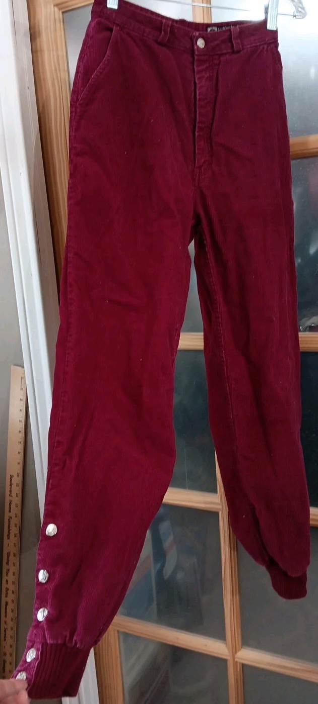 Rare Vintage Corduroy Pants Snap Ankle Organically Grown 80s High Waist 24X29