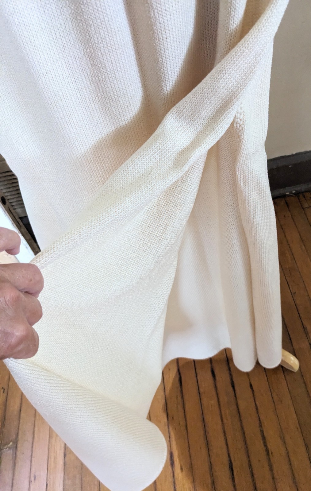 Vintage 80s St John Knits Lillie Rubin Cream Rhinestone Maxi Dress Set