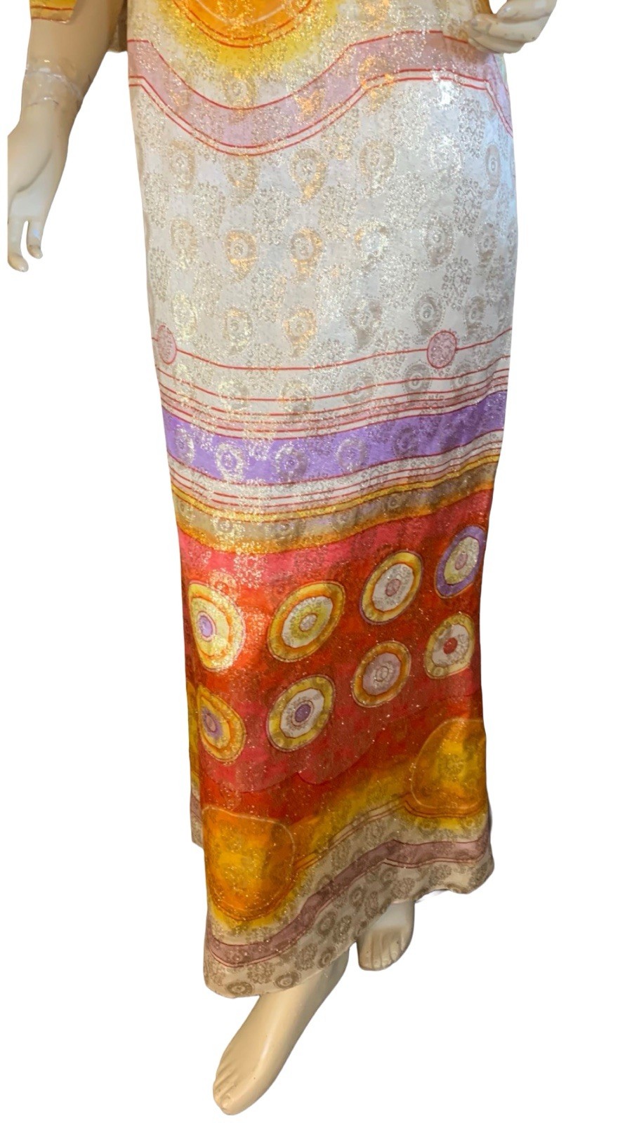 WOMEN’S VINTAGE 1970’S RED & ORANGE MALCOLM STARR ELINOR SIMMONS DRESS SZ 14