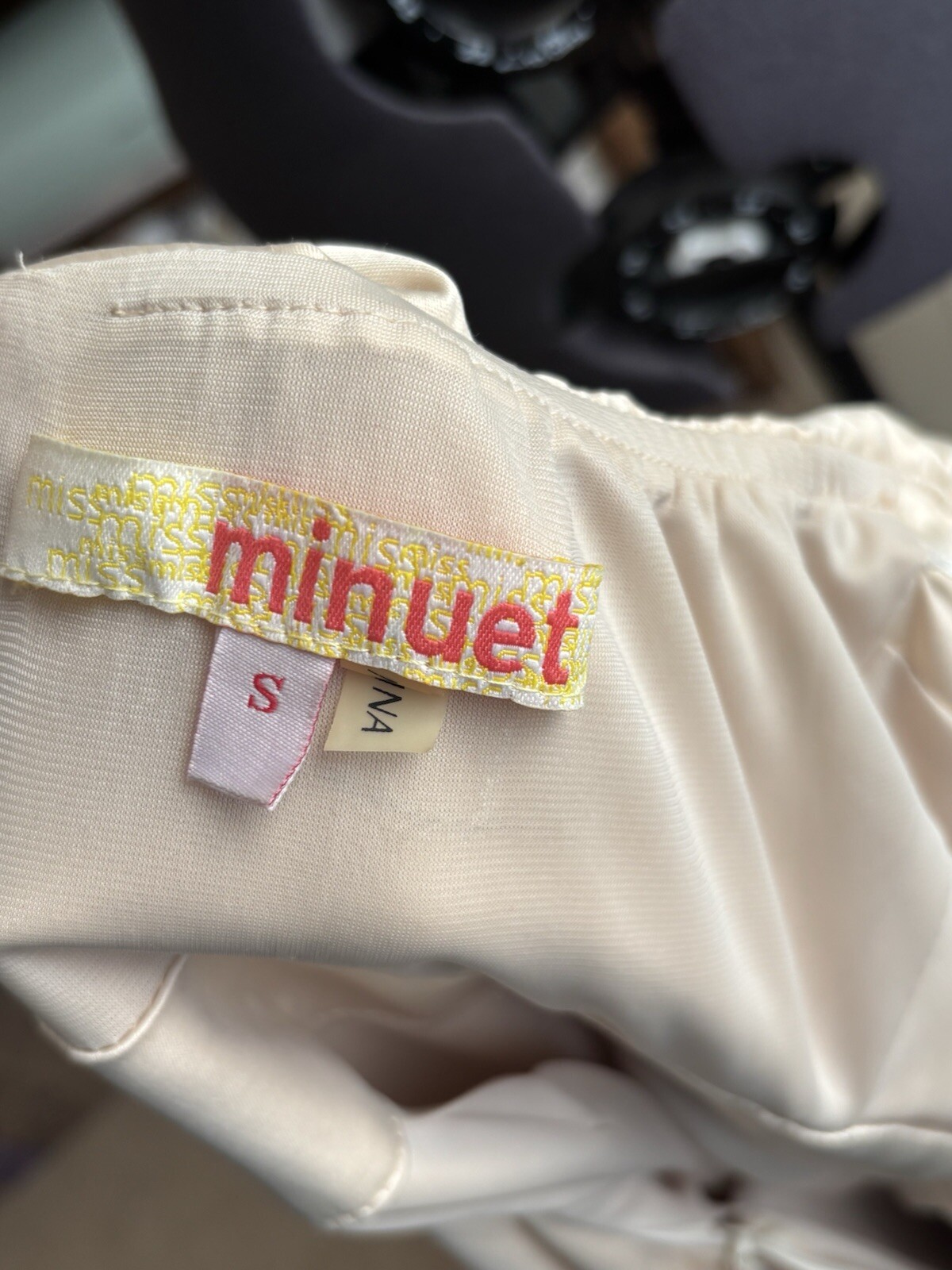 Vintage Minuet Off White Strapless Cocktail Dress Cream Ruffle Semi-formal