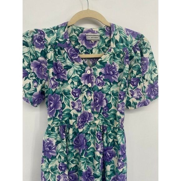Vintage Womens Dress 90s ED Michaels Size 9-10 FloRAL