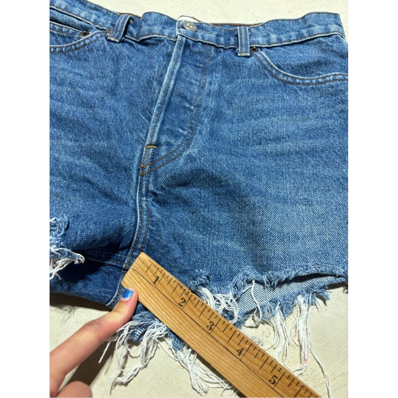 Reformation Dixie High-Rise Distressed Denim Shorts 26