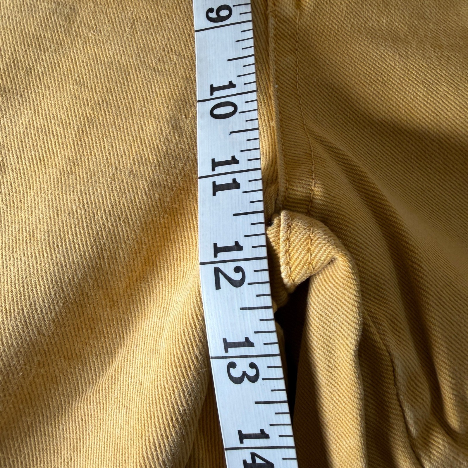 Vintage Nuovo County Seat Mustard Yellow High Waisted Tapered Denim Pants 7/8